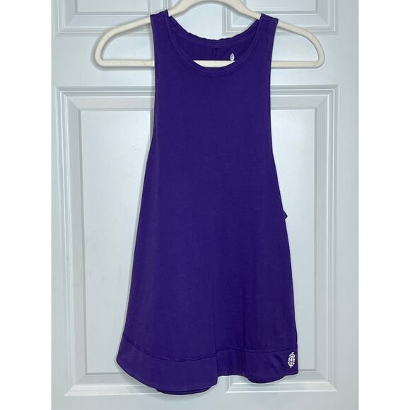 Free People Movement Inhale Purple Cotton Racerback Tank Top Medium - Picture 2 of 8